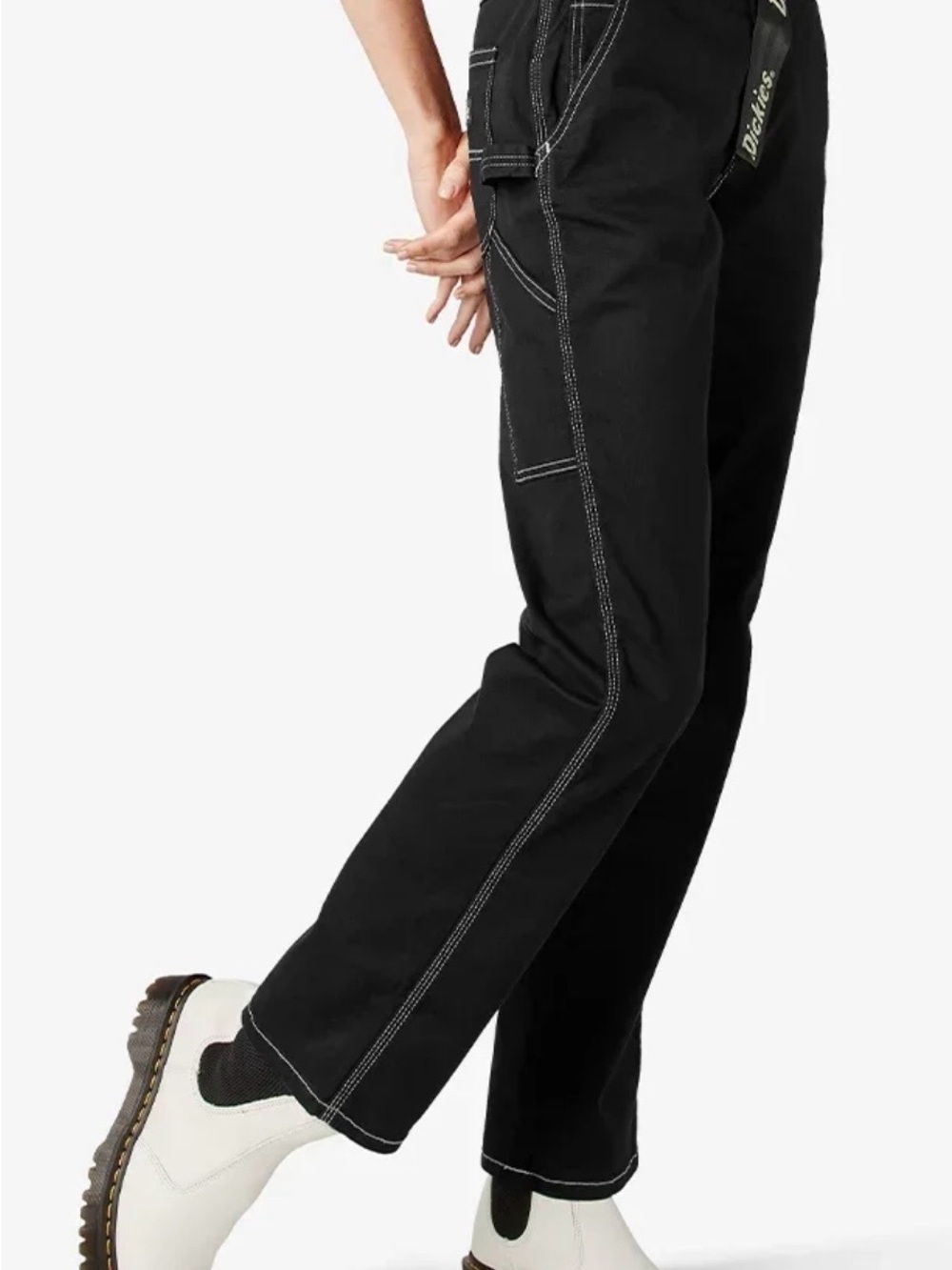 Dickies Women’s Black Straight Jeans with Contrast Stitching